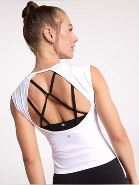 Calia Women’s Open-Back Inspire Tank in Pure White Size XXL